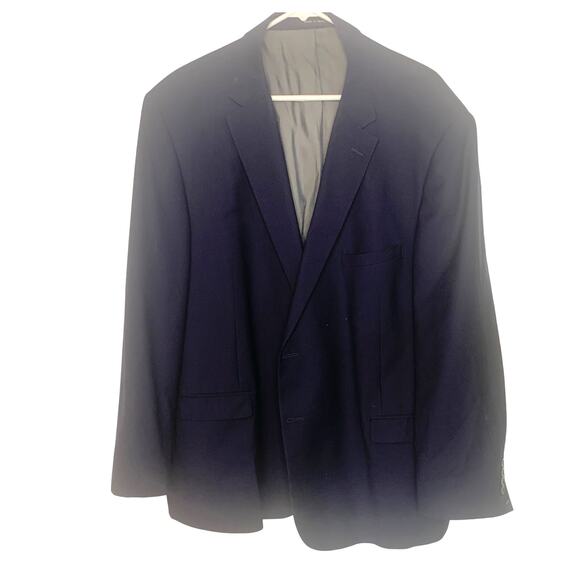 Tiglio Luxe Suit Coat Blazer 44R Mens Navy 2 Button Italy Lanificio di Biella - Picture 1 of 12